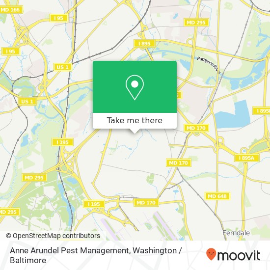 Anne Arundel Pest Management, Corporate Blvd map