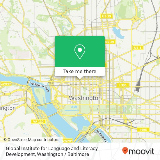 Mapa de Global Institute for Language and Literacy Development, 1025 Connecticut Ave NW