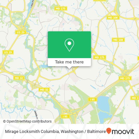 Mapa de Mirage Locksmith Columbia, 6945 Oakland Mills Rd