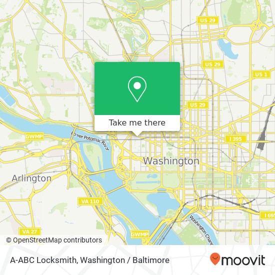 Mapa de A-ABC Locksmith, 2100 Pennsylvania Ave NW