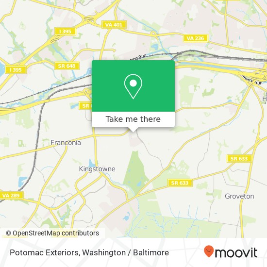 Mapa de Potomac Exteriors, Alexandria, VA 22310