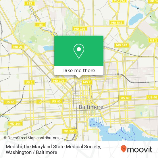 Medchi, the Maryland State Medical Society, 1211 Cathedral St map