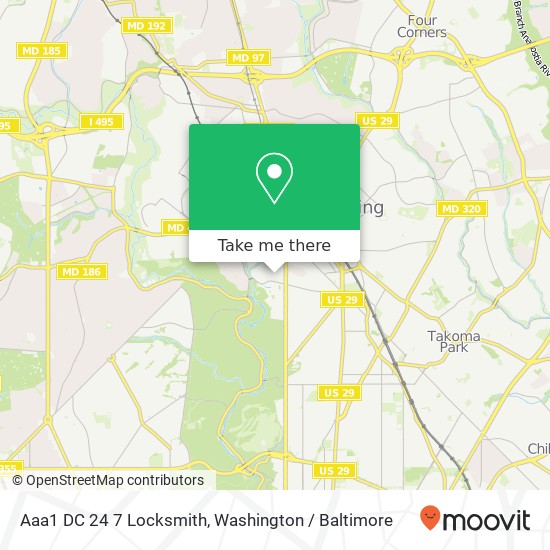 Mapa de Aaa1 DC 24 7 Locksmith, 1638 Myrtle St NW