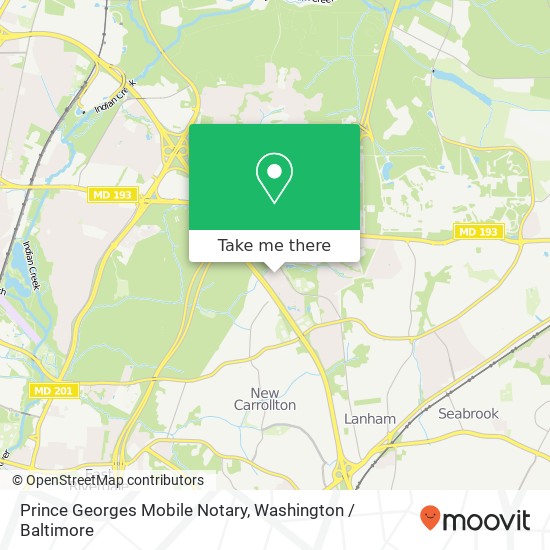 Mapa de Prince Georges Mobile Notary, 7114 Hanover Pkwy