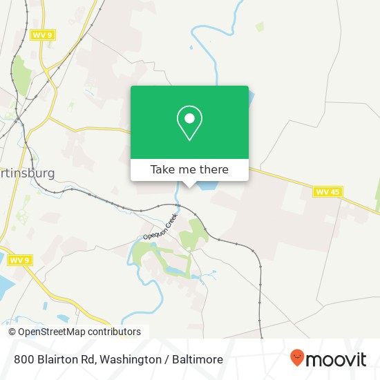 Mapa de 800 Blairton Rd, Martinsburg, WV 25404