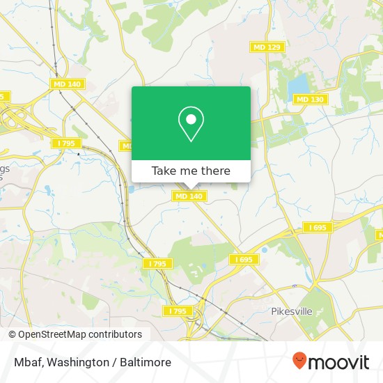 Mapa de Mbaf, 9199 Reisterstown Rd