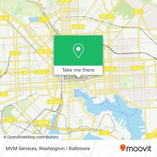 Mapa de MVM Services, Baltimore, MD 21202