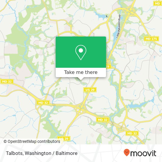 Mapa de Talbots, Columbia, MD 21044