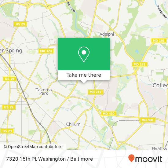 Mapa de 7320 15th Pl, Takoma Park, MD 20912