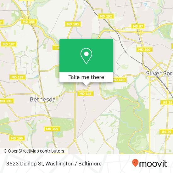 Mapa de 3523 Dunlop St, Chevy Chase, MD 20815