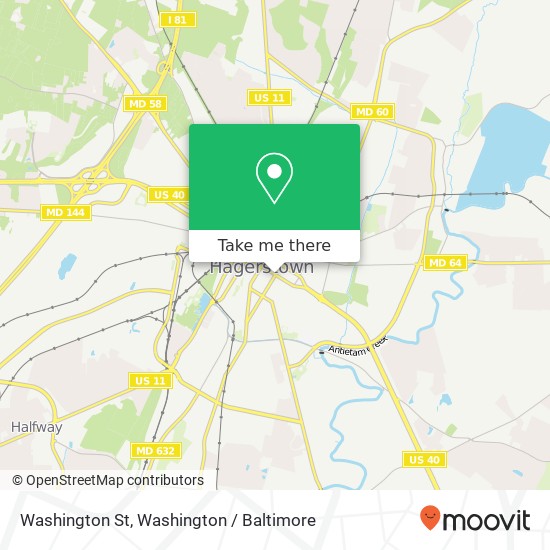 Mapa de Washington St, Hagerstown, MD 21740