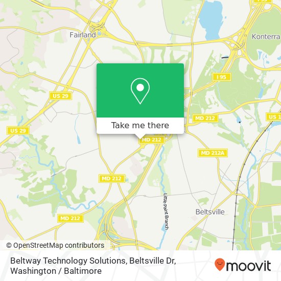 Mapa de Beltway Technology Solutions, Beltsville Dr