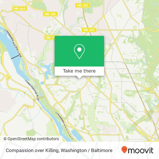 Compassion over Killing, Washington, DC 20016 map