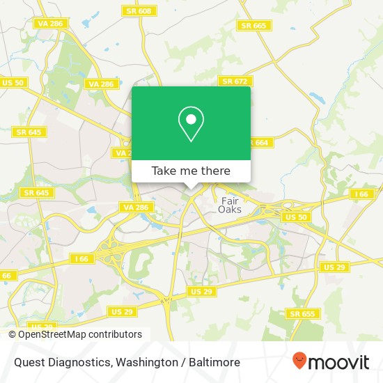 Quest Diagnostics, 12200 Fairfax Towne Ctr map