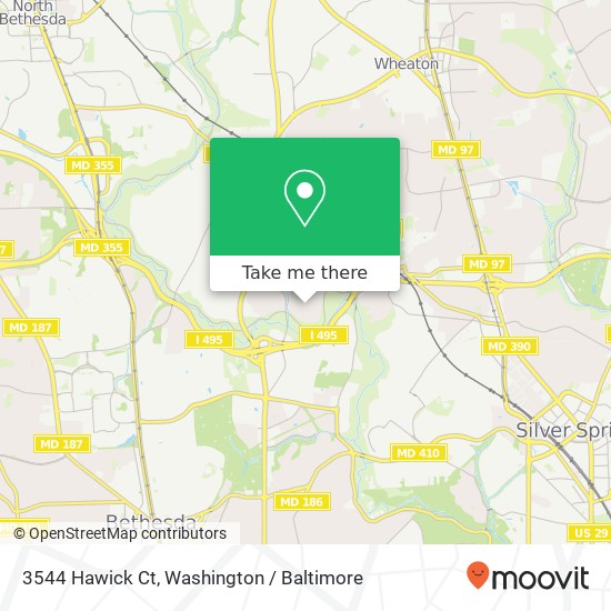 Mapa de 3544 Hawick Ct, Kensington, MD 20895