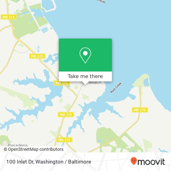 Mapa de 100 Inlet Dr, Pasadena, MD 21122