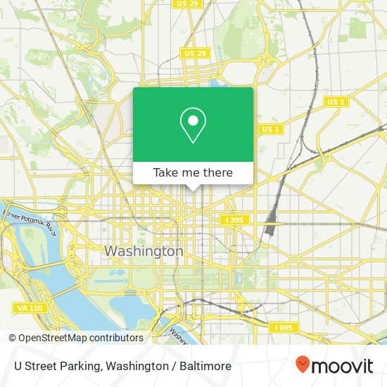 Mapa de U Street Parking, 1208 9th St NW