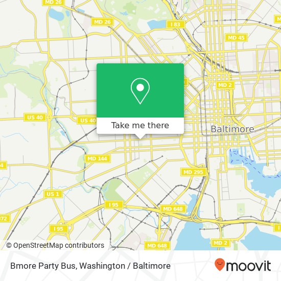 Mapa de Bmore Party Bus