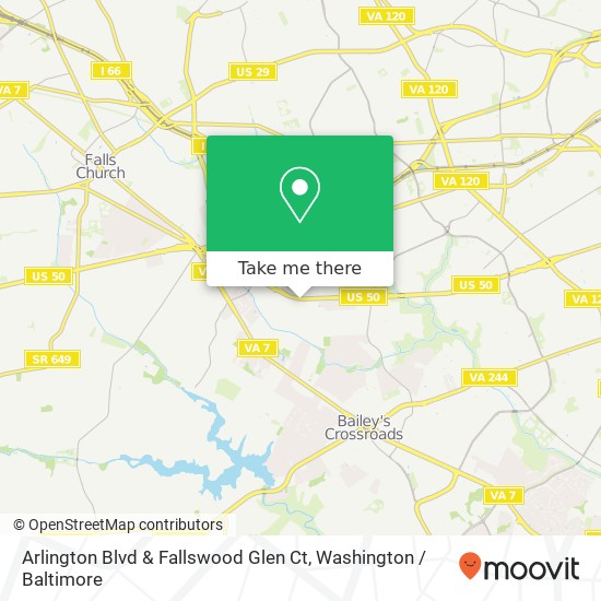 Arlington Blvd & Fallswood Glen Ct, Falls Church, VA 22044 map