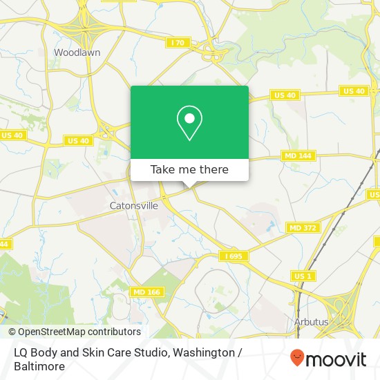 Mapa de LQ Body and Skin Care Studio, 6423 Frederick Rd