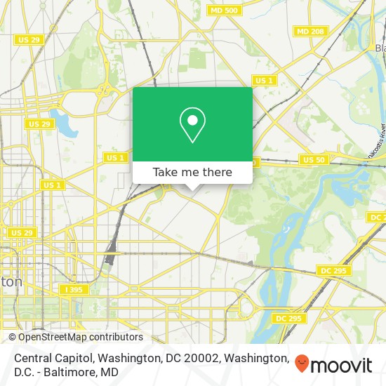 Mapa de Central Capitol, Washington, DC 20002