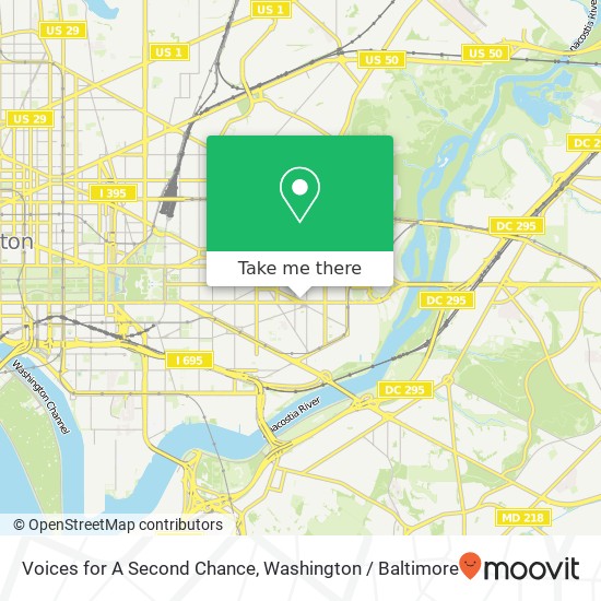 Mapa de Voices for A Second Chance, 1422 Massachusetts Ave SE