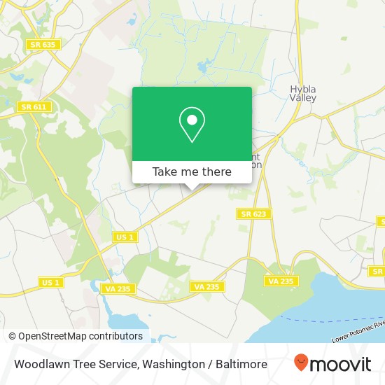 Mapa de Woodlawn Tree Service, Richmond Hwy