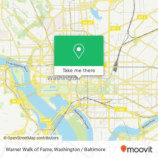 Mapa de Warner Walk of Fame