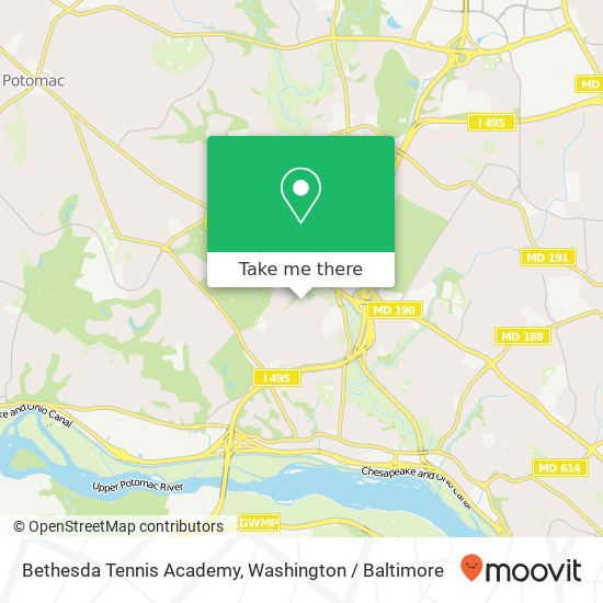 Mapa de Bethesda Tennis Academy, 8200 Hamilton Spring Ct