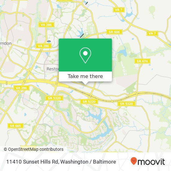 Mapa de 11410 Sunset Hills Rd, Reston, VA 20190