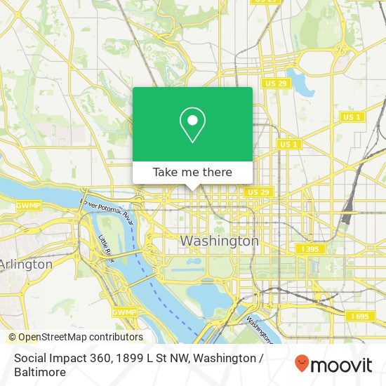 Mapa de Social Impact 360, 1899 L St NW