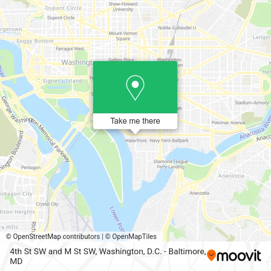 Mapa de 4th St SW and M St SW