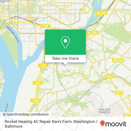 Mapa de Rocket Heating AC Repair Barry Farm, Howard Rd SE