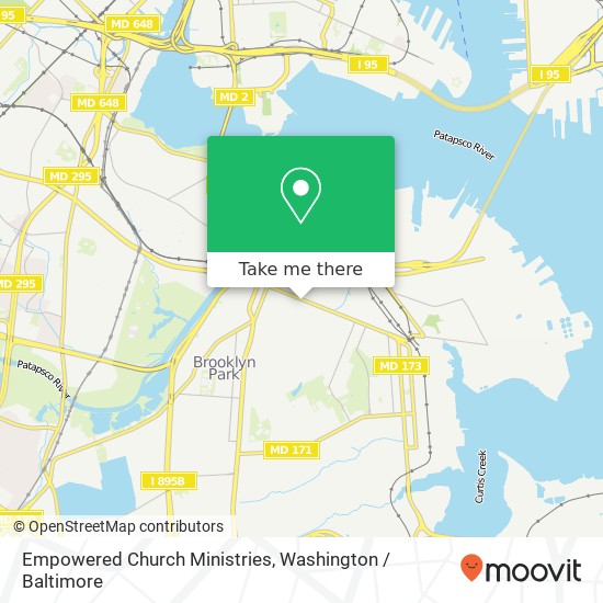 Mapa de Empowered Church Ministries, 433 E Patapsco Ave