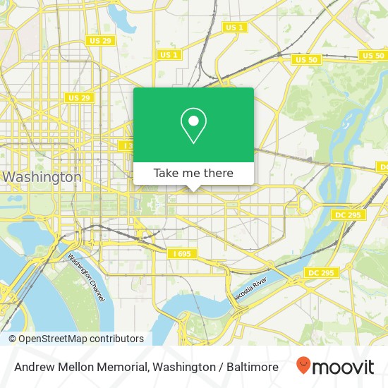 Andrew Mellon Memorial map