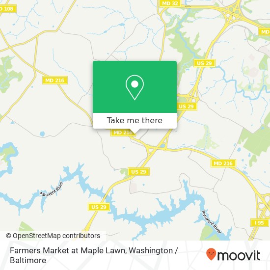 Mapa de Farmers Market at Maple Lawn, 8191 Westside Blvd