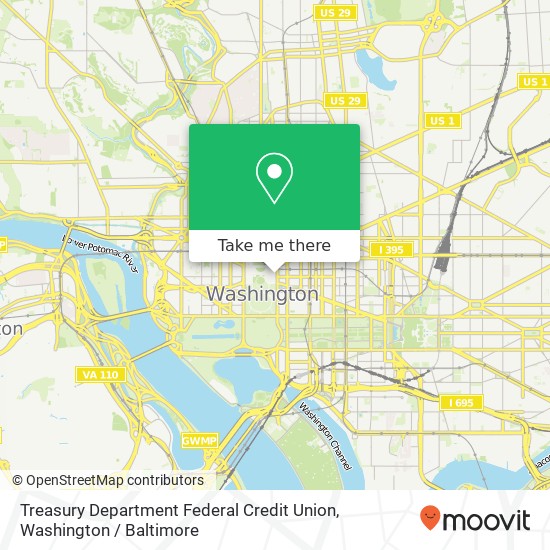 Mapa de Treasury Department Federal Credit Union, 15th St NW