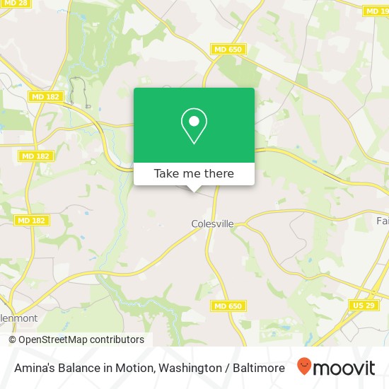 Mapa de Amina's Balance in Motion, 13621 Montvale Dr