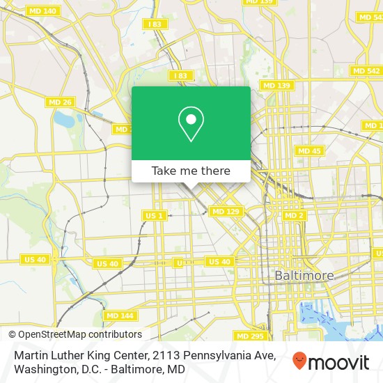 Mapa de Martin Luther King Center, 2113 Pennsylvania Ave