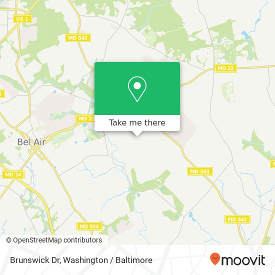 Mapa de Brunswick Dr, Bel Air, MD 21015