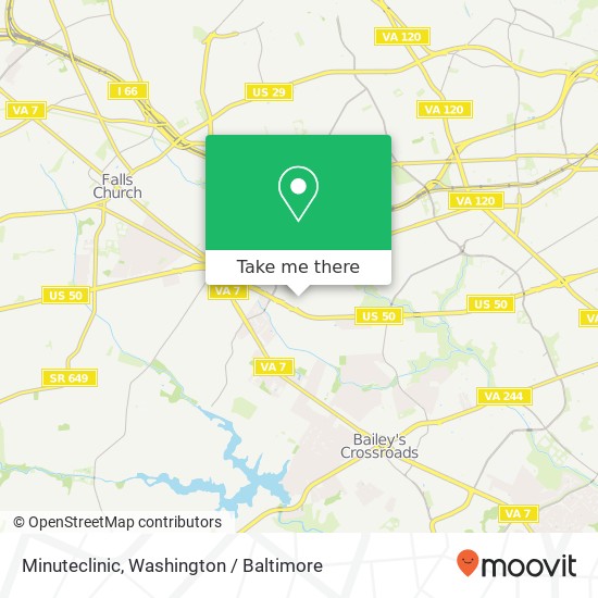 Mapa de Minuteclinic, 6100 Arlington Blvd