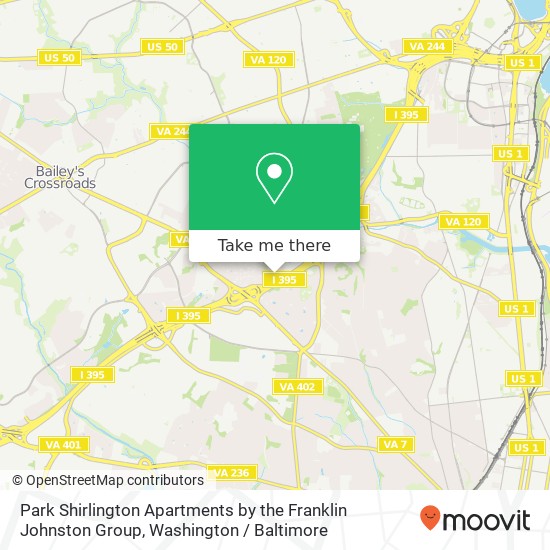 Mapa de Park Shirlington Apartments by the Franklin Johnston Group, 4510 31st St S