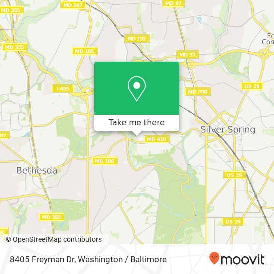 Mapa de 8405 Freyman Dr, Chevy Chase, MD 20815