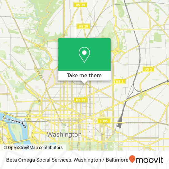 Mapa de Beta Omega Social Services, 920 U St NW