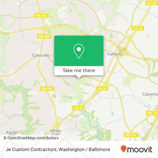 Je Custom Contractors, Silver Spring, MD 20904 map