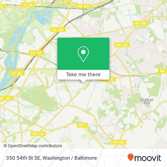 Mapa de 350 54th St SE, Washington, DC 20019