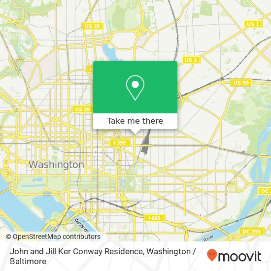 Mapa de John and Jill Ker Conway Residence, 1005 N Capitol St NE