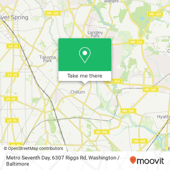 Mapa de Metro Seventh Day, 6307 Riggs Rd