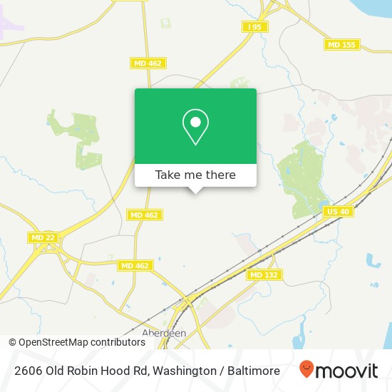 Mapa de 2606 Old Robin Hood Rd, Aberdeen, MD 21001