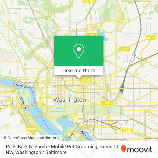 Mapa de Park, Bark N' Scrub - Mobile Pet Grooming, Green Ct NW